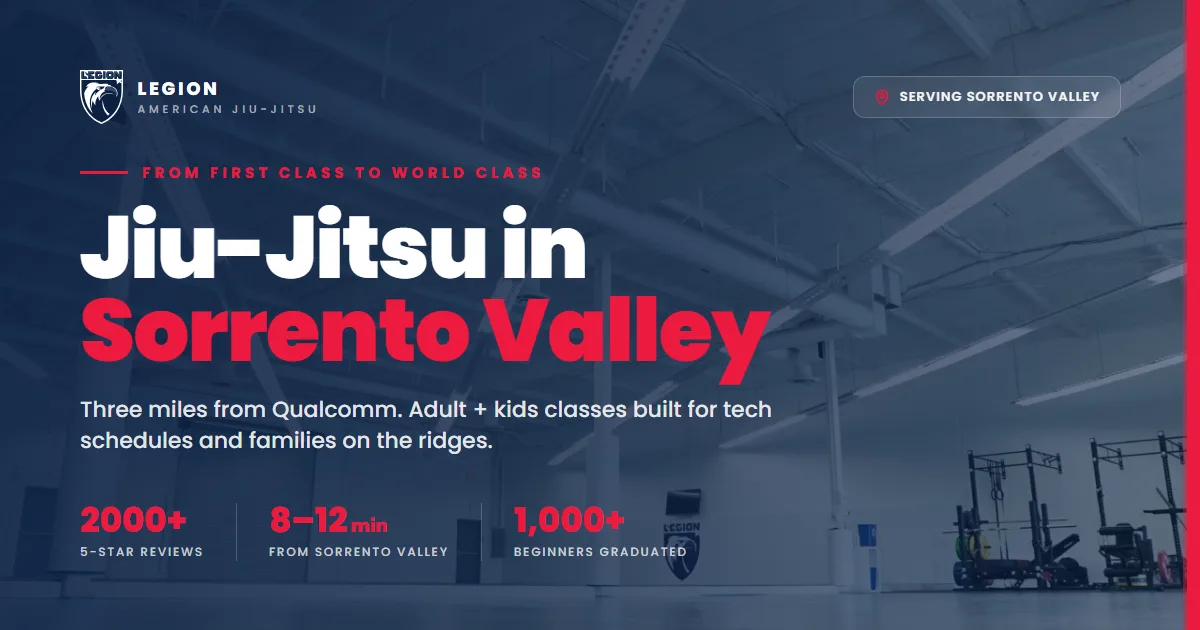 Legion American Jiu-Jitsu training floor near Sorrento Valley in San Diego